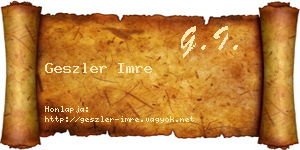 Geszler Imre névjegykártya